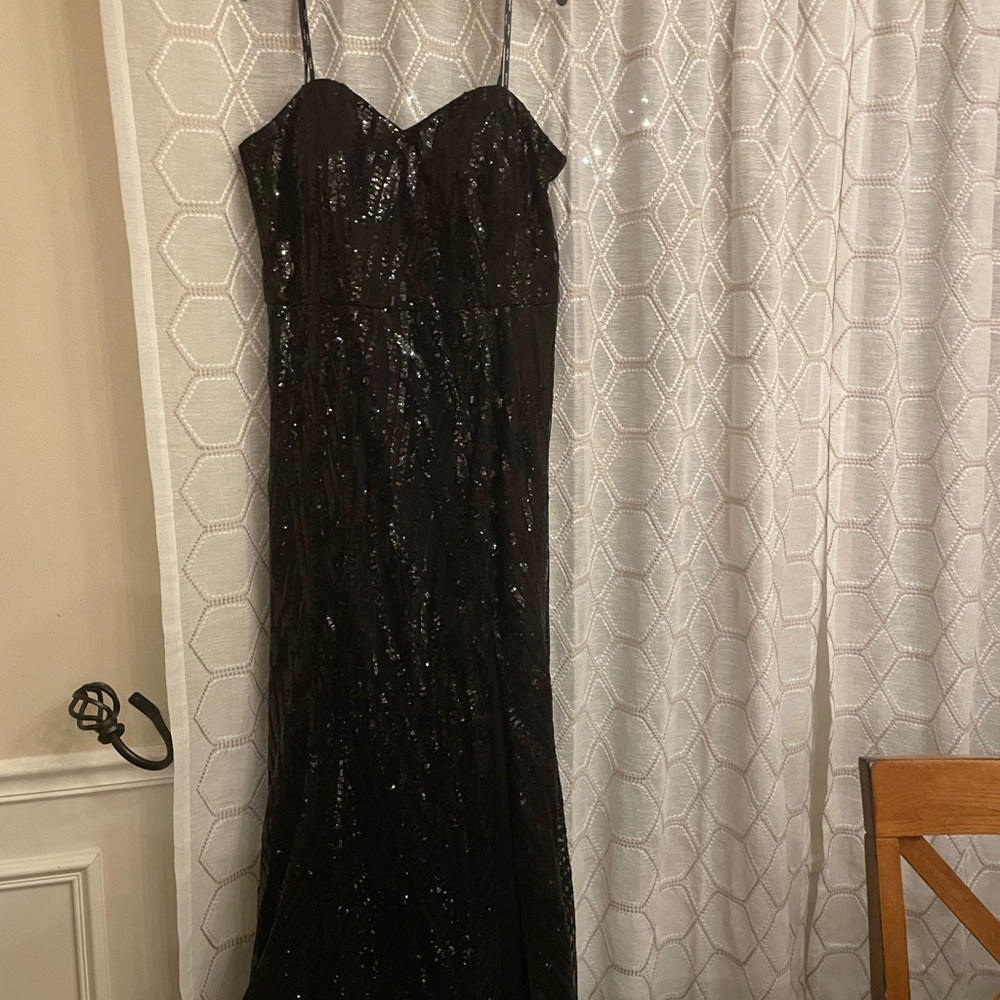 NEW City Chic gorgeous, black sequence strapless gown